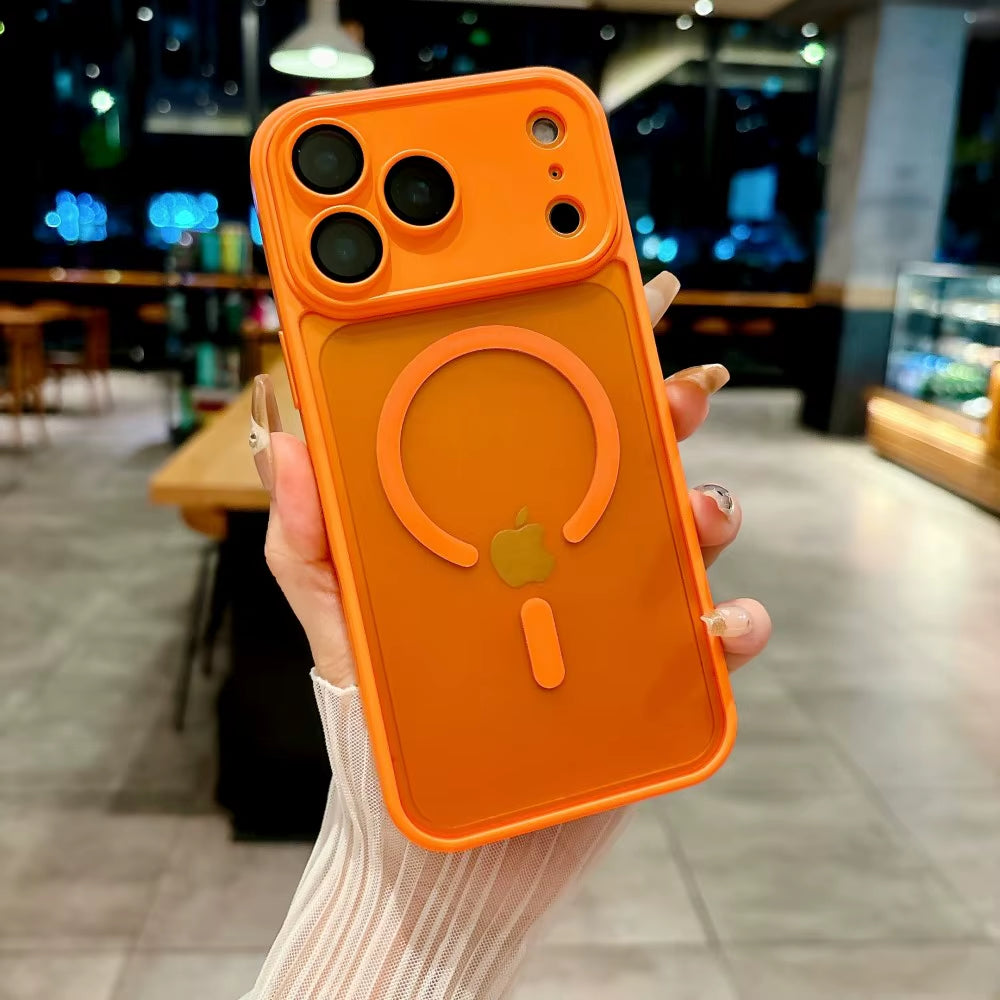 Magnetic Luxury Matte Translucent Armor Shockproof Case for Iphone 16 15 14 13 12 17 Pro Max for Magsafe Wireless Charge Cover