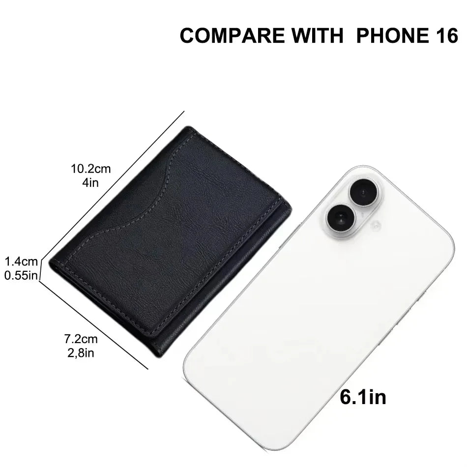 Men Magsafe Card Holder Unisex PU Leather Magnetic Cardholder Card Bag Wallet for Apple for Phone 16 15 14 13 12 Pro Max Mini