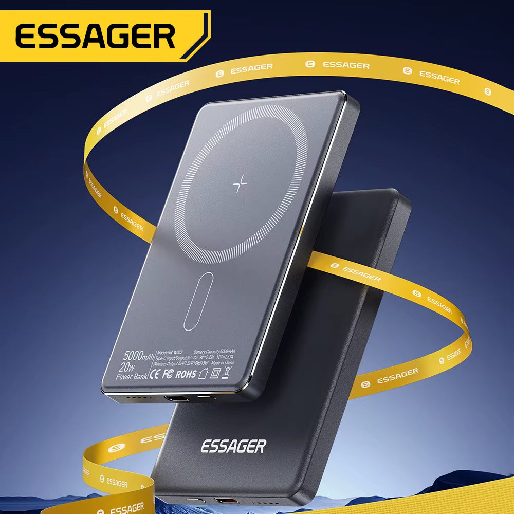 Thin Wireless Power Bank Magnetic 20W 5000Mah Portable Fast Charging External Battery for Magsafe for Iphone 17 16 15 14