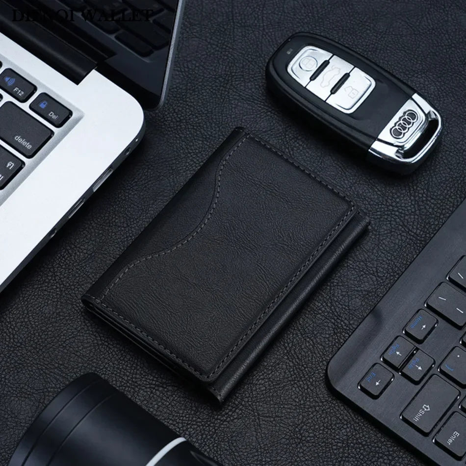 Men Magsafe Card Holder Unisex PU Leather Magnetic Cardholder Card Bag Wallet for Apple for Phone 16 15 14 13 12 Pro Max Mini