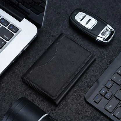 Men Magsafe Card Holder Unisex PU Leather Magnetic Cardholder Card Bag Wallet for Apple for Phone 16 15 14 13 12 Pro Max Mini