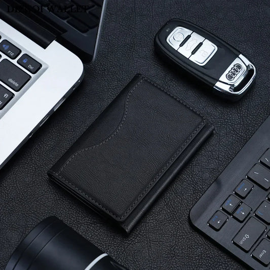 Men Magsafe Card Holder Unisex PU Leather Magnetic Cardholder Card Bag Wallet for Apple for Phone 16 15 14 13 12 Pro Max Mini