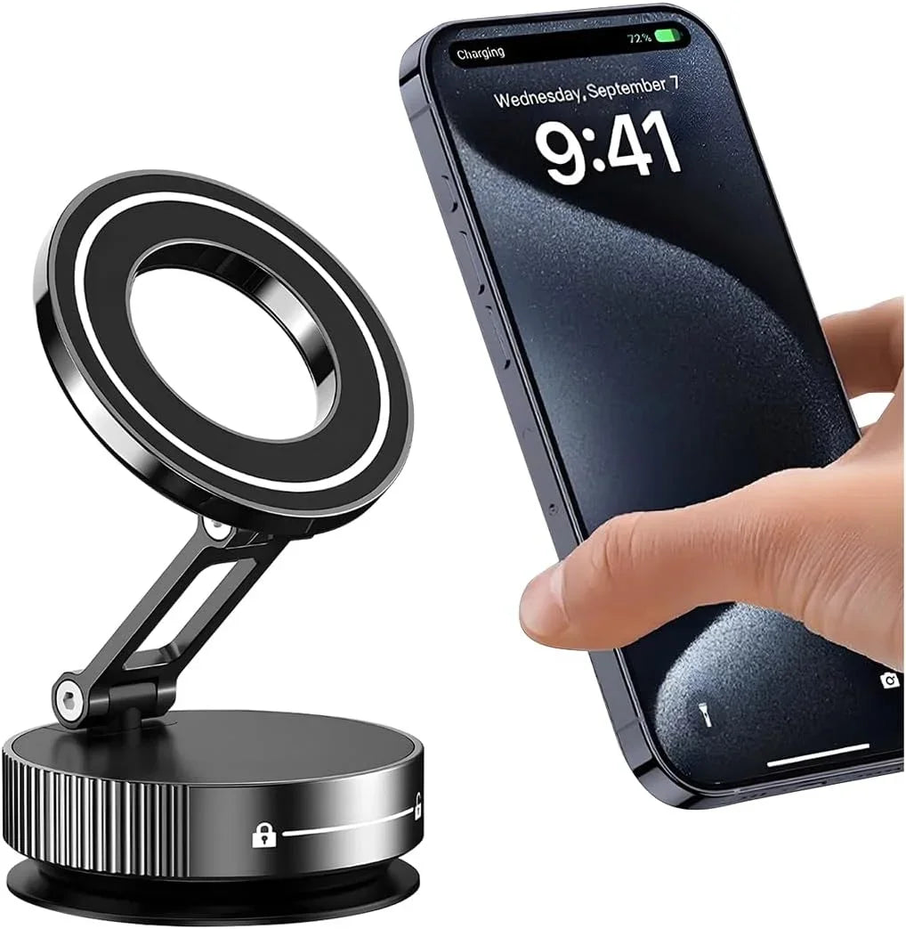2026 Upgraded Suction Cup Phone Mount Nano Gel 360° Vacuum Magnetic Car Phone Holders for Your Car 110LBS Reinforced Mount